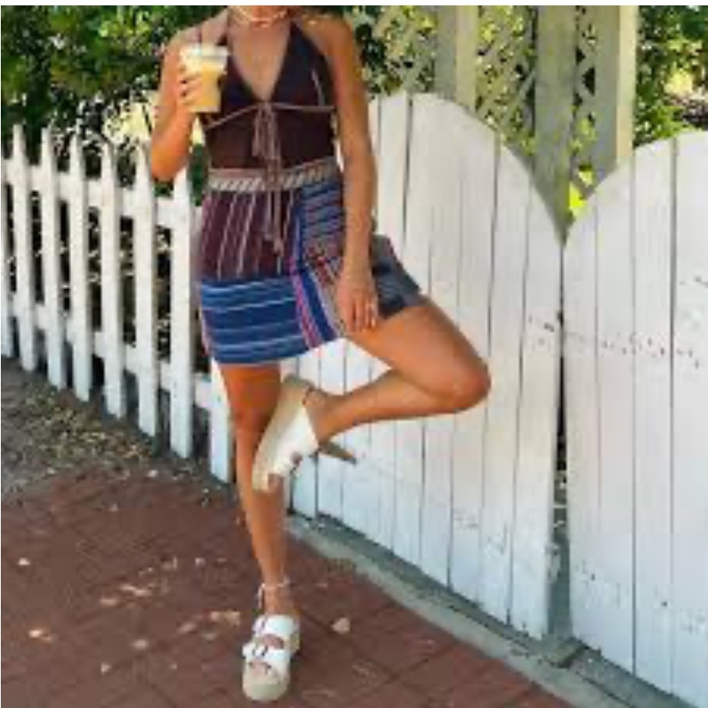 Natural Life Multicolor Striped Skirt